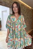 Made in Italy Cosmic Smock Tunic Greens 